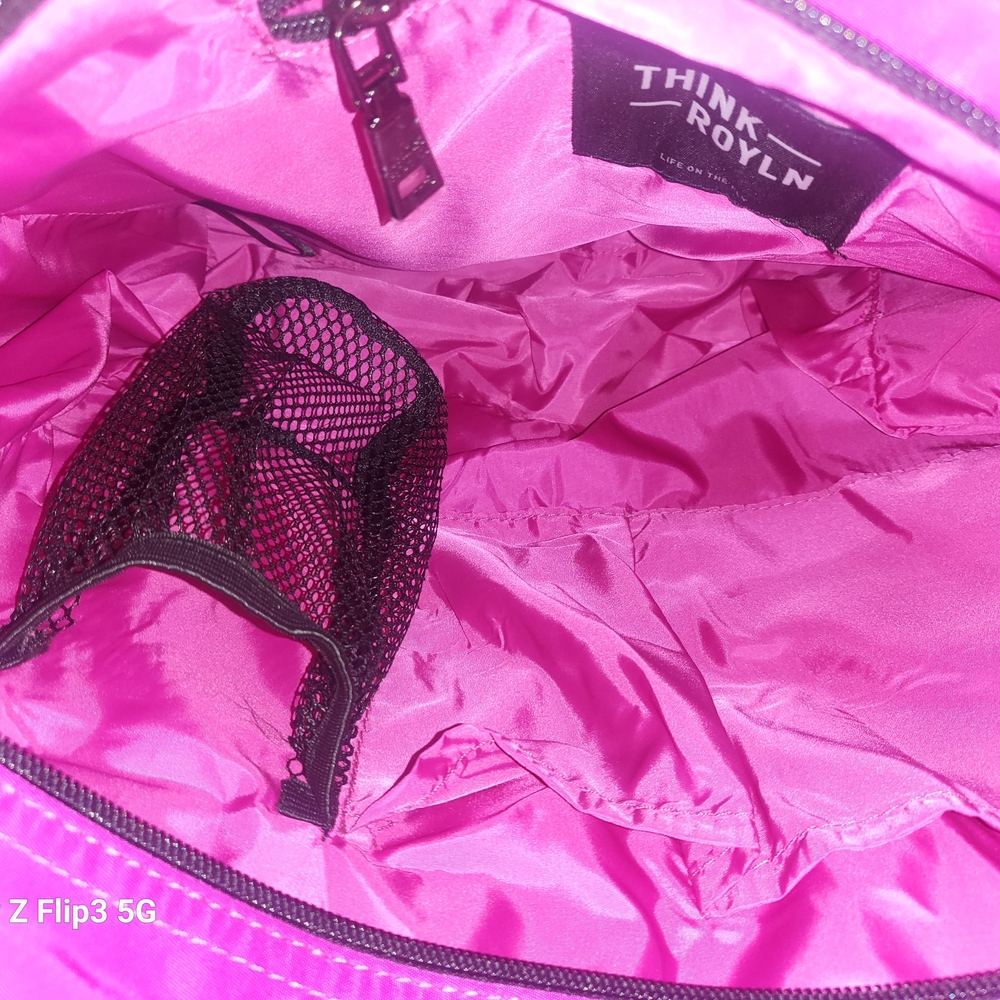 THINK ROYLN Pink, White, and Black Quilted Tote - Picture 3 of 5